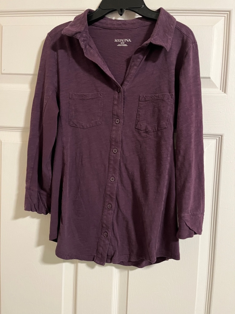 Merona Deep Plum Button-Front Shirt